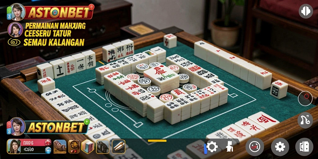 Tampilan gameplay seru dalam aplikasi ASTONBET Mahjong.