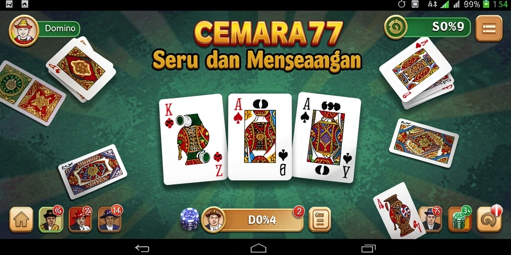 Screenshot gameplay CEMARA77 menampilkan aksi domino yang seru.