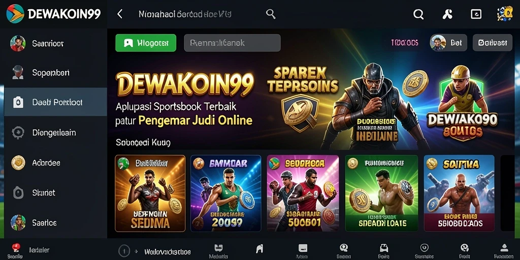 Tampilan gameplay DEWAKOIN99 dengan berbagai opsi taruhan olahraga.