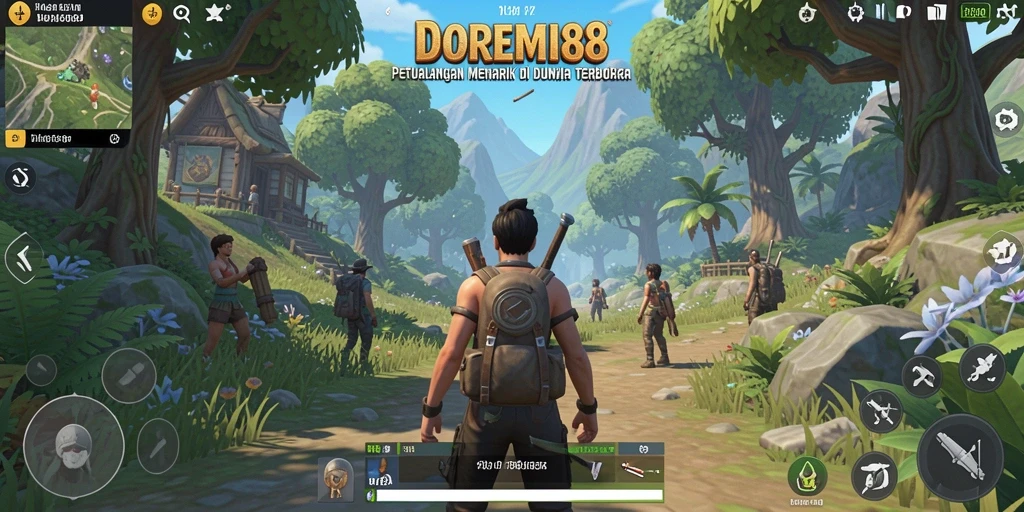 Screenshot DOREMI88 menampilkan aksi seru dalam dunia terbuka.
