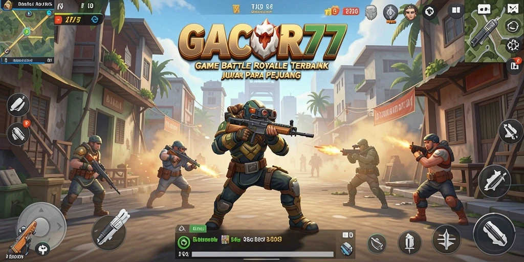 Gameplay mendebarkan dalam arena Battle Royale GACOR77.