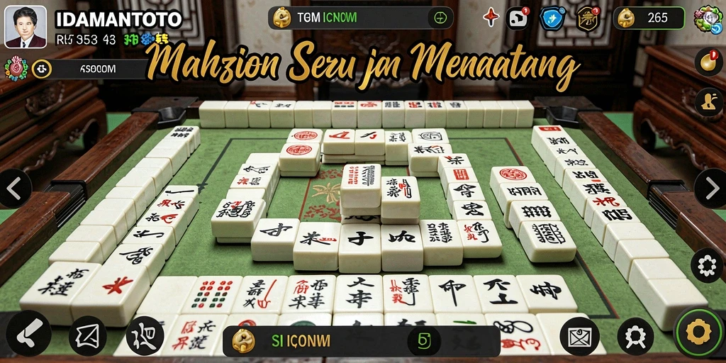 Tampilan gameplay Mahjong yang mendebarkan di IDAMANTOTO.