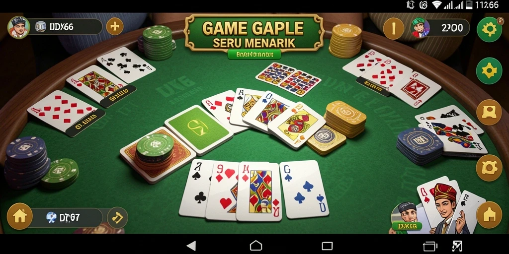 Tampilan gameplay Gaple yang seru dan interaktif di IDX66.