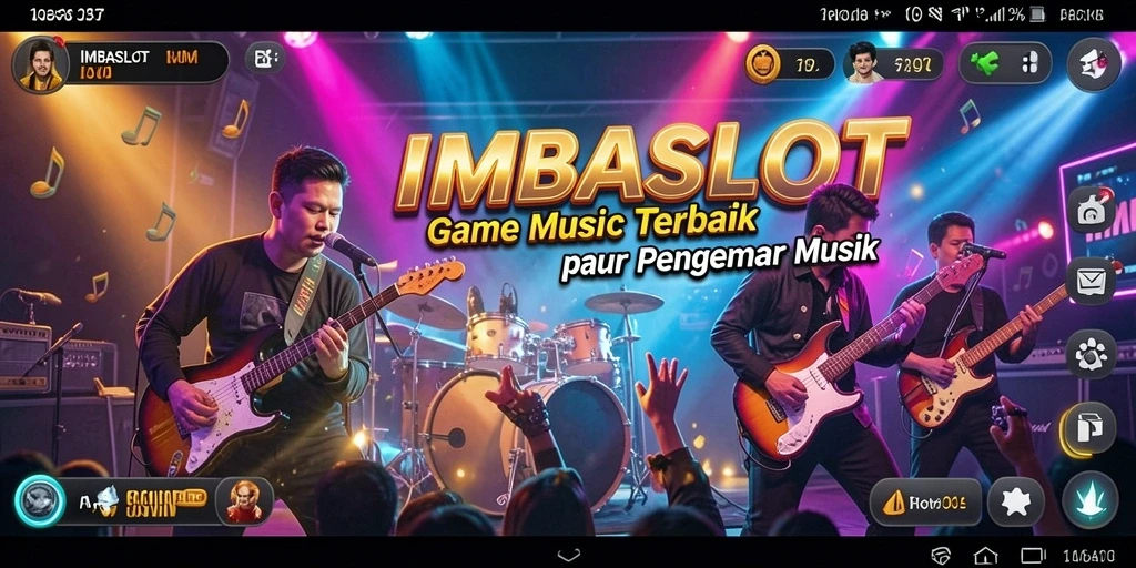 Tampilan gameplay IMBASLOT dengan irama musik yang menantang.