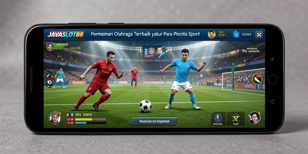 Screenshot menampilkan gameplay menarik dari JAVASLOT88 dengan tema olahraga.