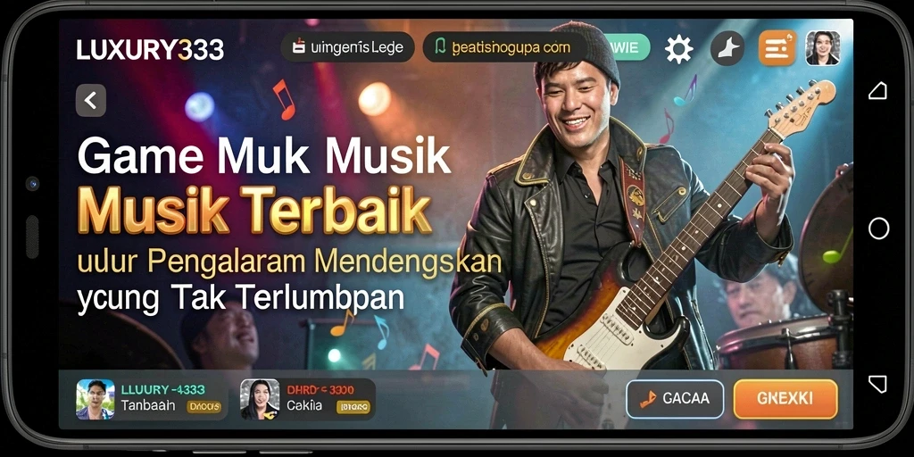 Tampilan gameplay LUXURY333 dengan fitur interaktif musik.