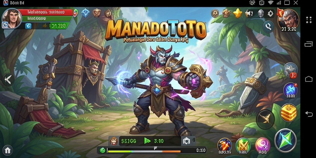 Tampilan gameplay menarik dari MANADOTOTO dengan pertarungan yang dinamis.