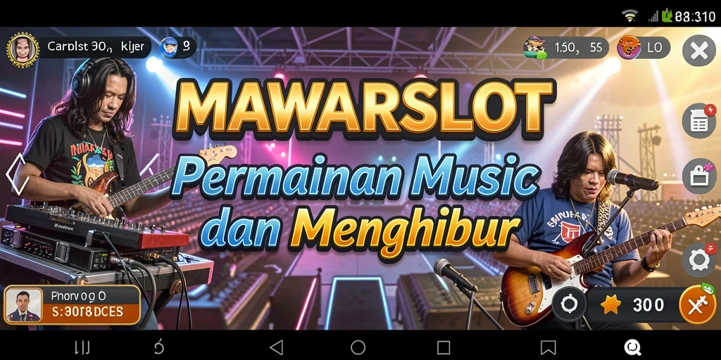 Tampilan gameplay MAWARSLOT yang menarik dengan elemen musik.