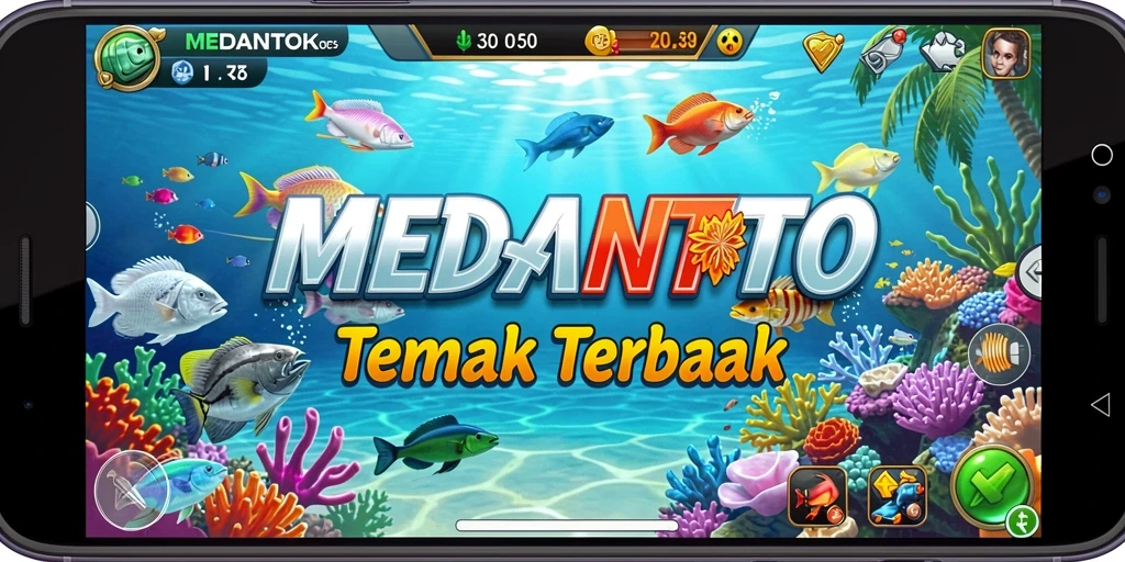Tampilan gameplay seru dalam MEDANTOTO saat menangkap ikan.