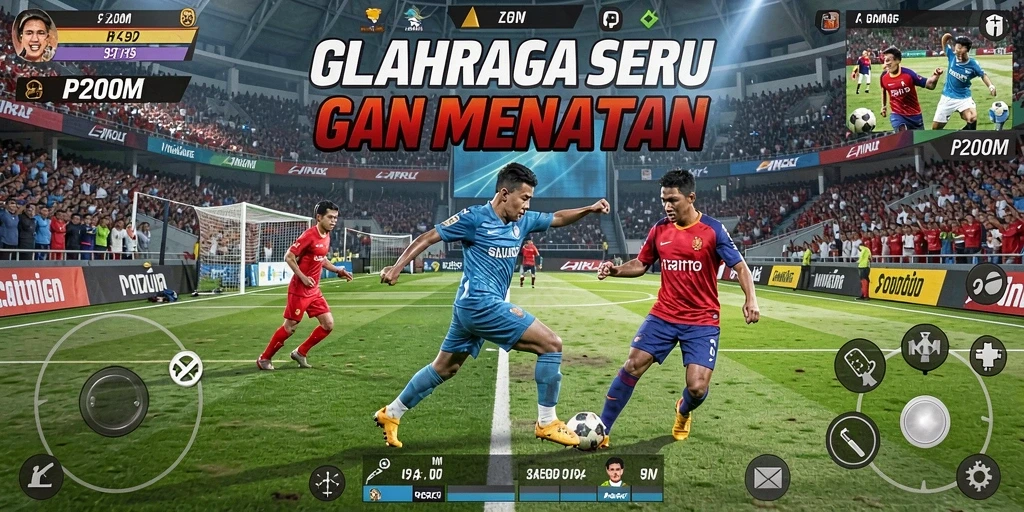 Screenshot P200M menampilkan momen seru dalam pertandingan olahraga yang mendebarkan.