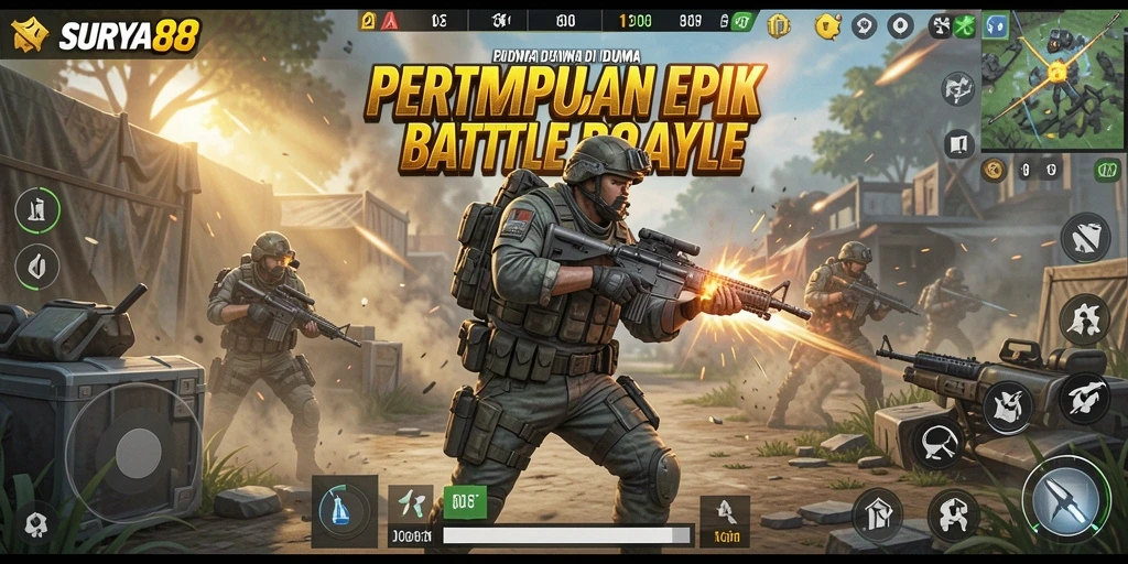 Tampilan gameplay epik dalam SURYA88 yang penuh aksi dan strategi.