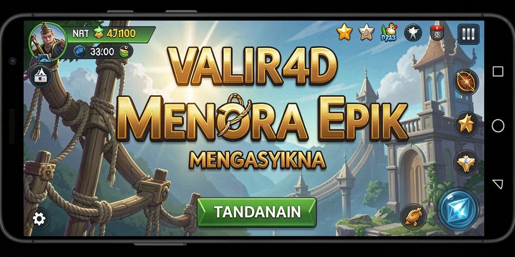Screenshot VALIR4D menampilkan pertarungan Tower Defense yang mendebarkan.