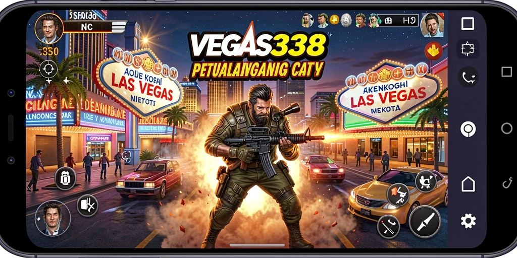 Tangkapan layar utama dari gameplay VEGAS338 yang menampilkan aksi mendebarkan.