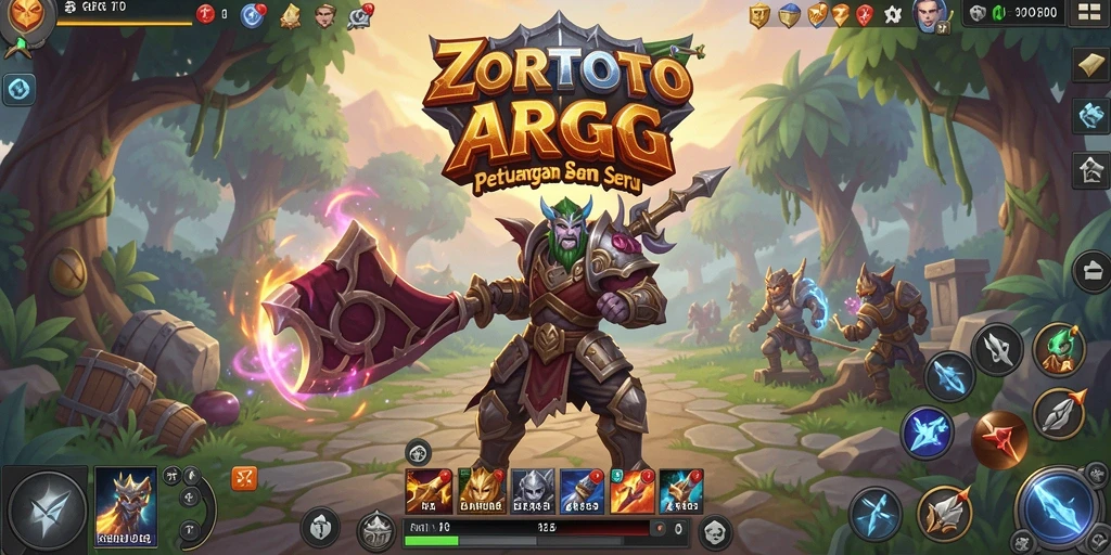 Tangkapan layar gameplay ZOROTOTO yang menampilkan pertempuran seru di dunia ARPG.